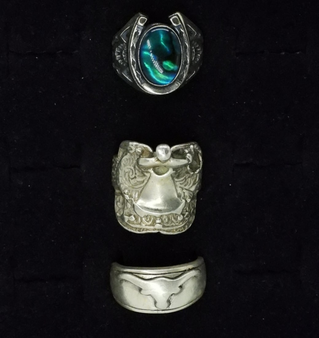 3 Sterling Mens Rings (1 of 2)