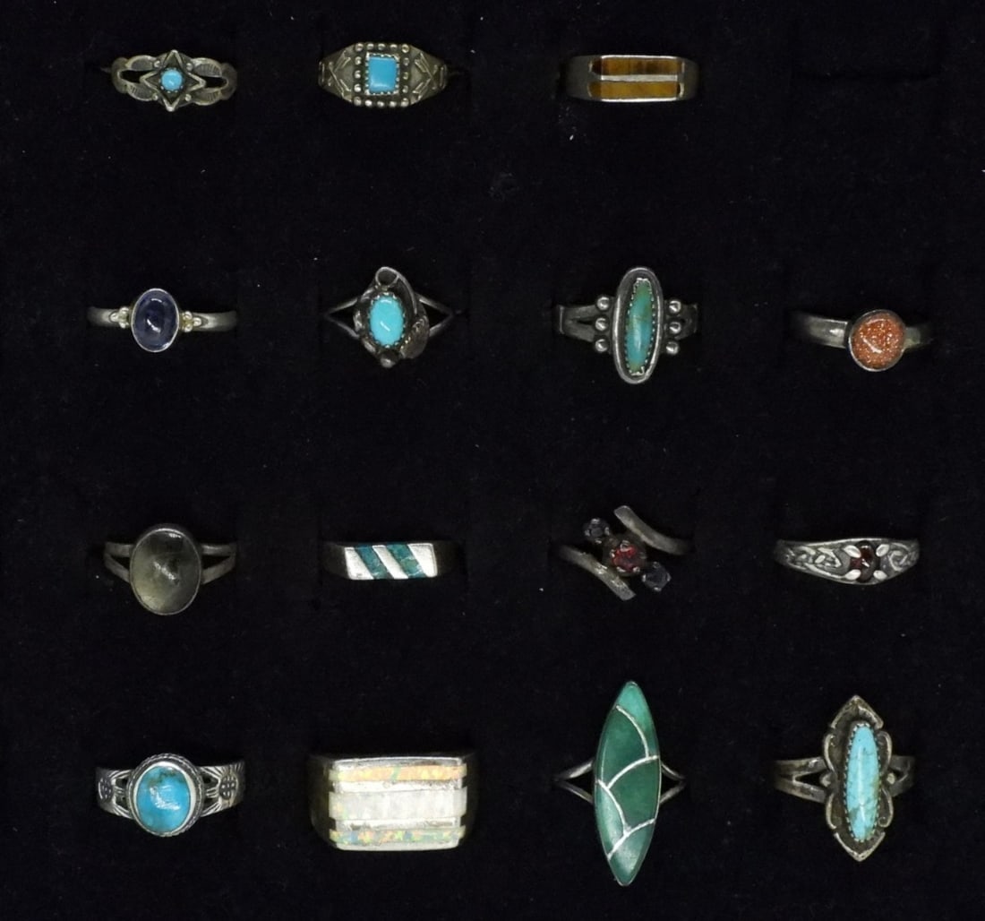 14 Petite Sterling Gemstone Rings (1 of 2)