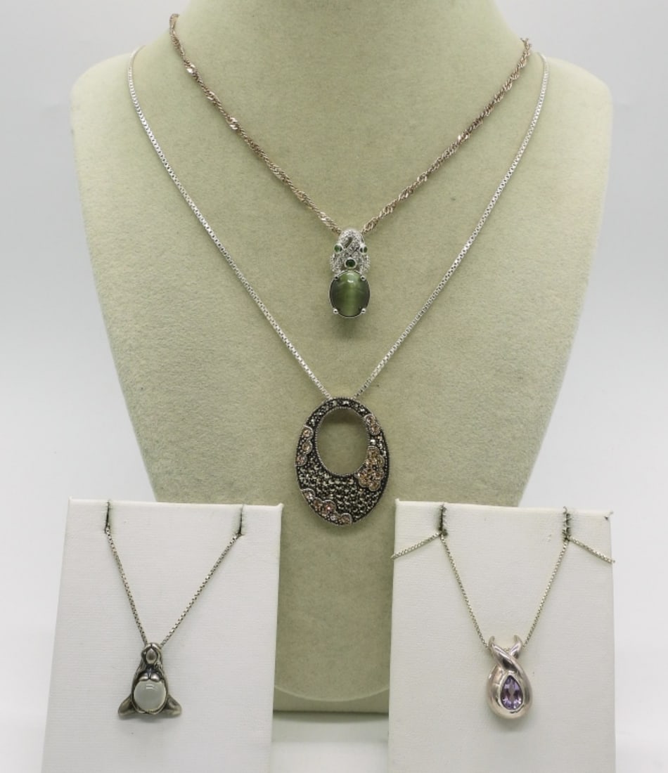 Four Sterling Fashion Necklaces (1 of 1)