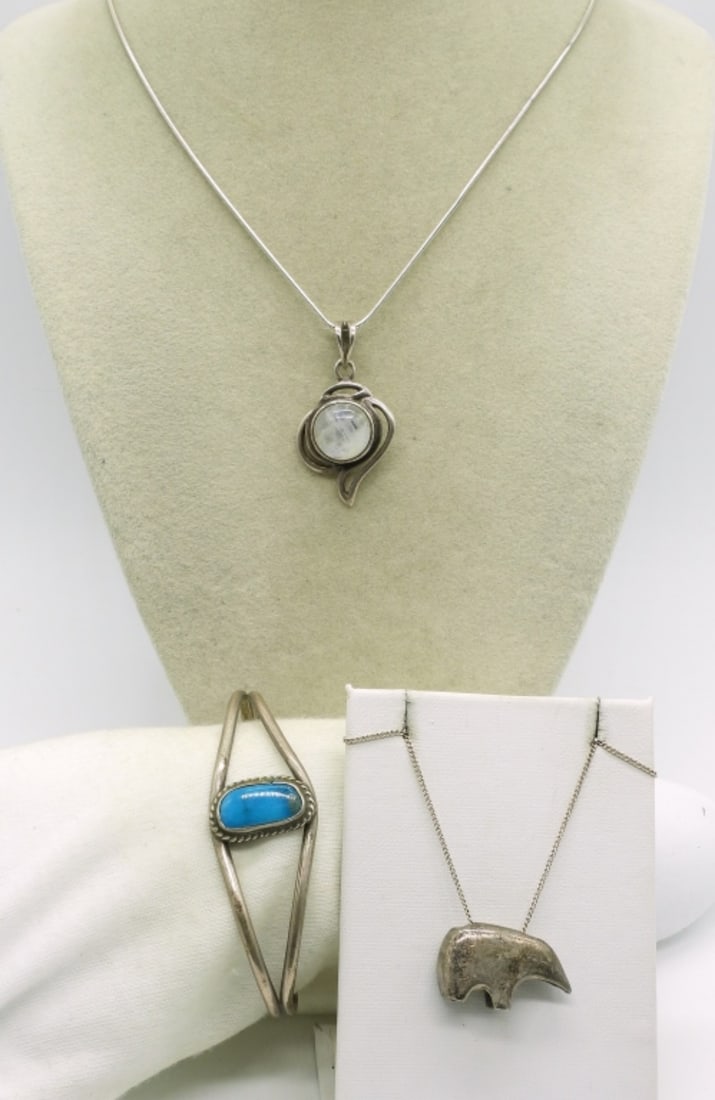 Moonstone & Turquoise Necklaces / Bracelet (1 of 3)