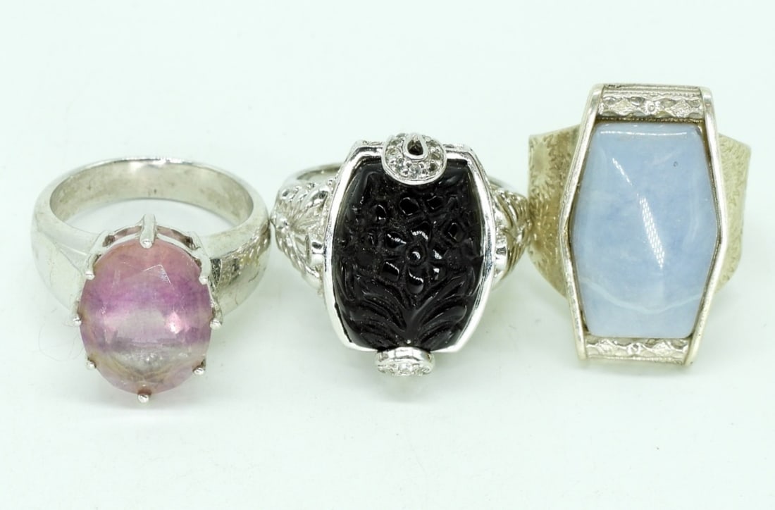 3 Sterling Cocktail Rings (1 of 3)