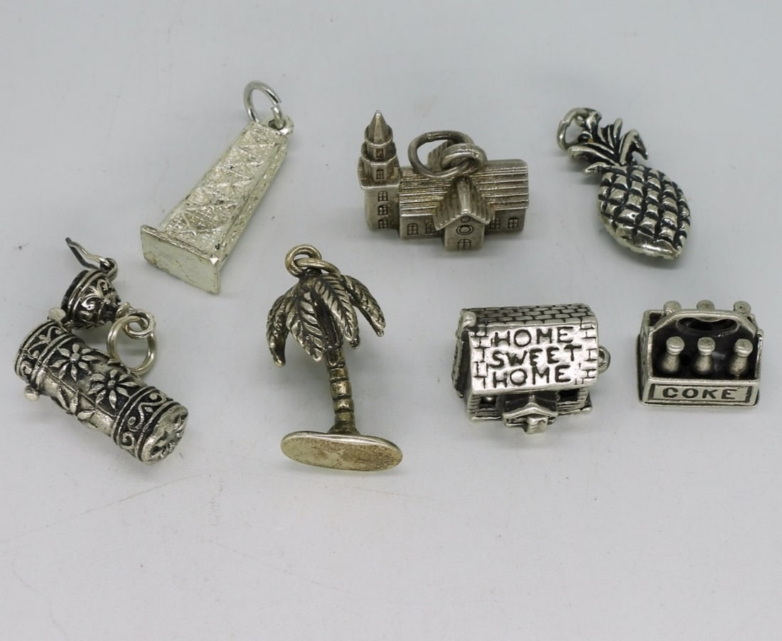 7 Vintage Sterling Charms (1 of 2)