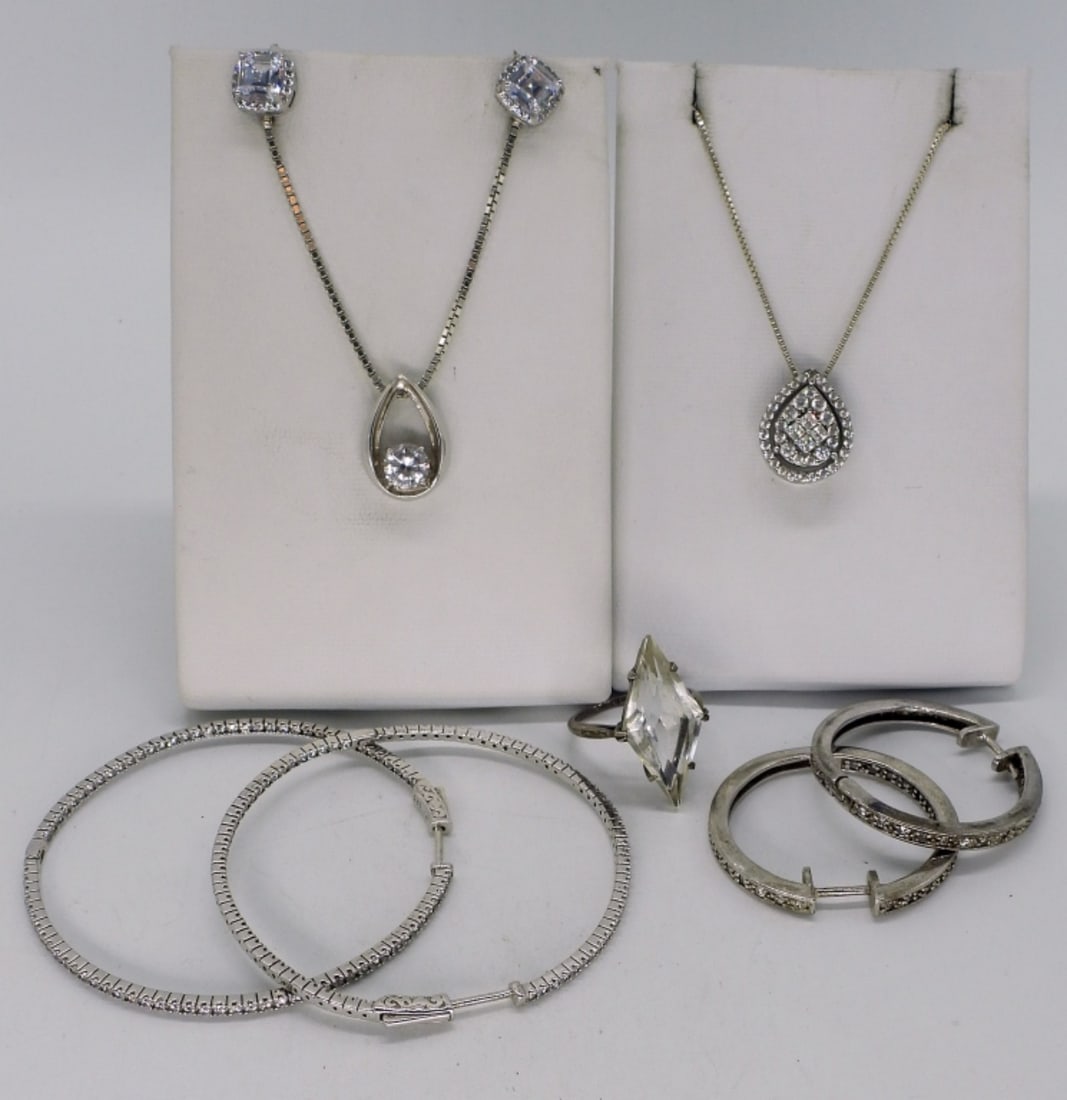 Bridal Style 925 Earrings, Necklaces & Ring (1 of 4)