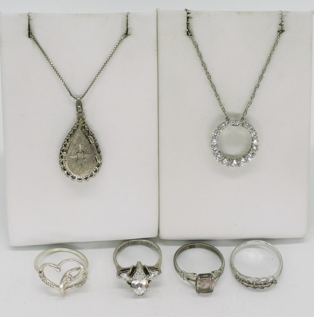 Vintage 925 Locket and Several Rings (1 of 4)