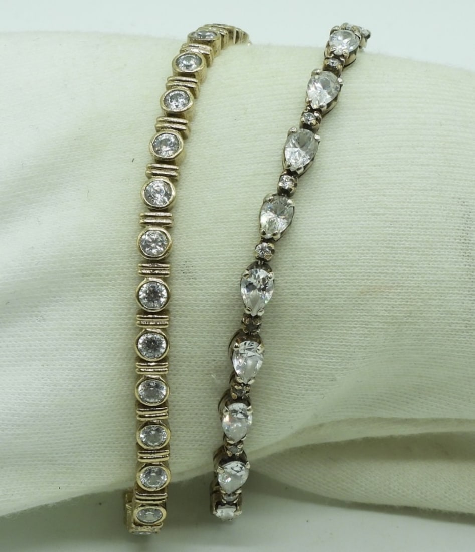 2 Gold Tone Sterling Tennis Bracelets (1 of 2)