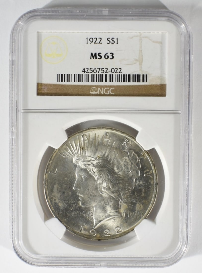 1922 Peace Dollar, NGC MS-63 (1 of 2)