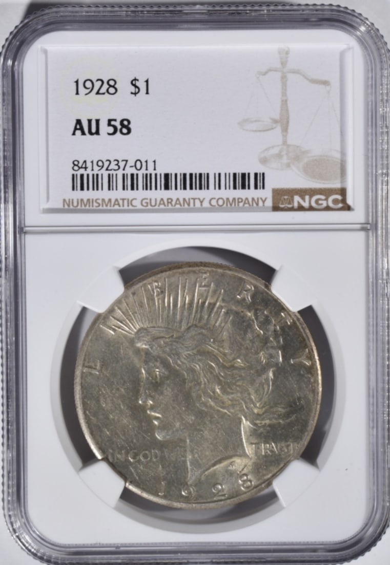 1928 Peace Dollar, NGC AU-58 (1 of 2)