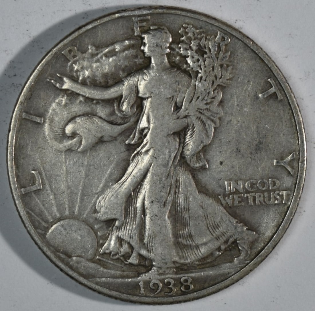 1938-D Walking Liberty Half: Bid live now!