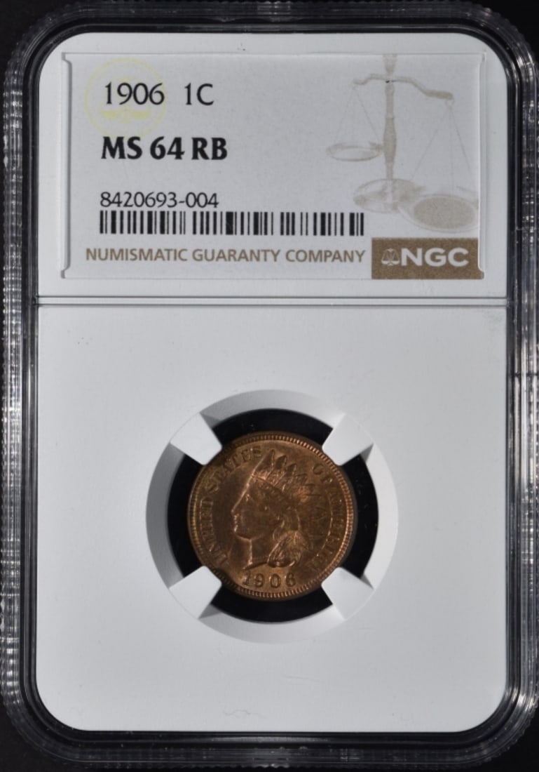 1906 Indian Cent, NGC MS-64 RB (1 of 2)