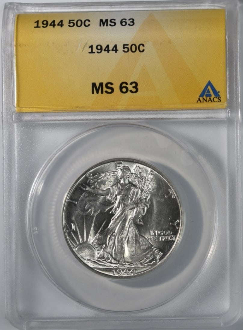 1944 Walking Liberty Half, ANACS MS-63: Top-rated online Auction House.