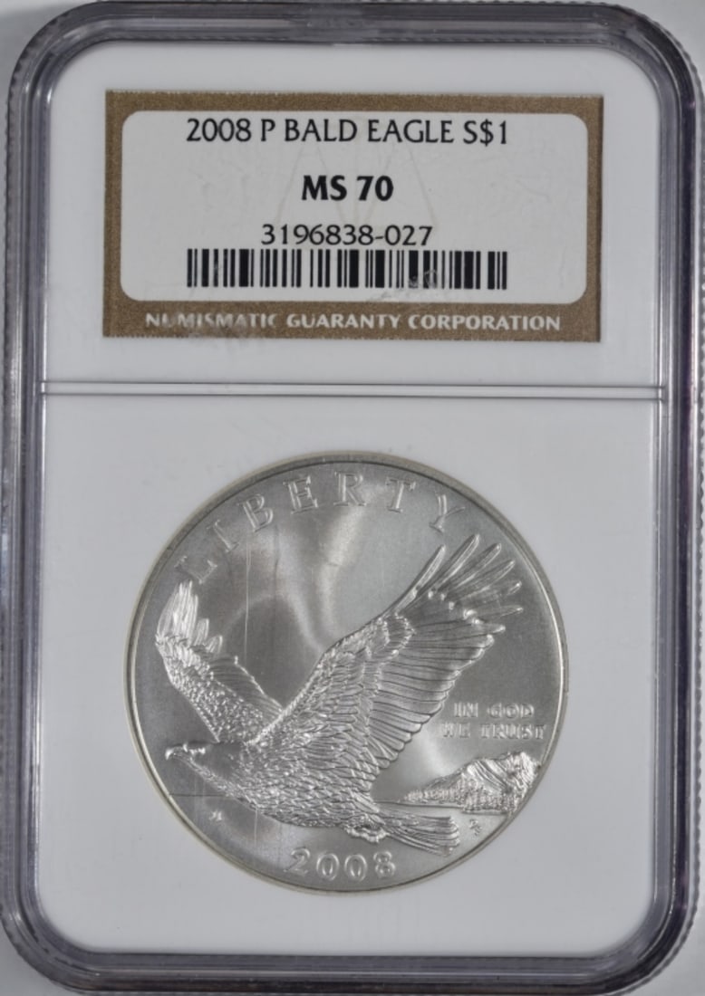 2008-P $1 Bald Eagle Commem, NGC MS-70 (1 of 2)