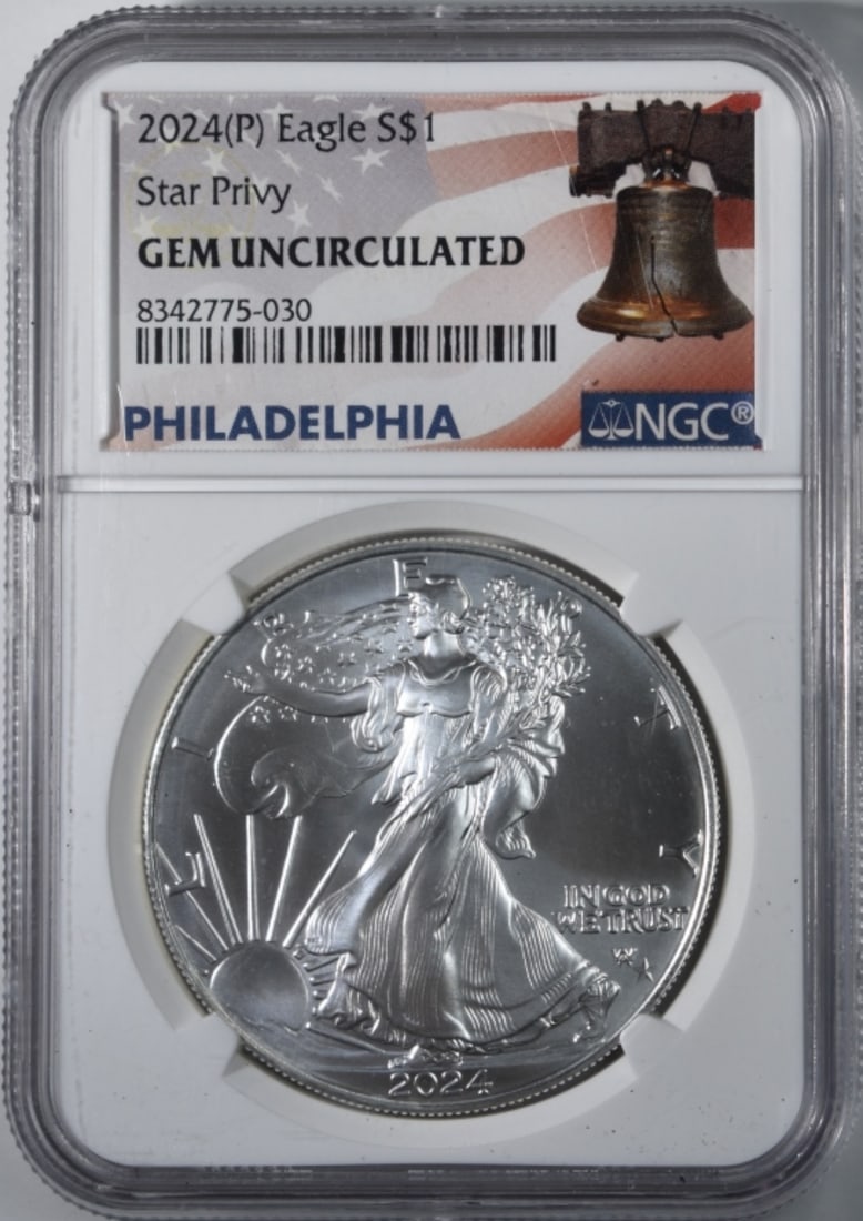 2024-(P) Am. Silver Eagle, NGC Gem Unc (1 of 2)