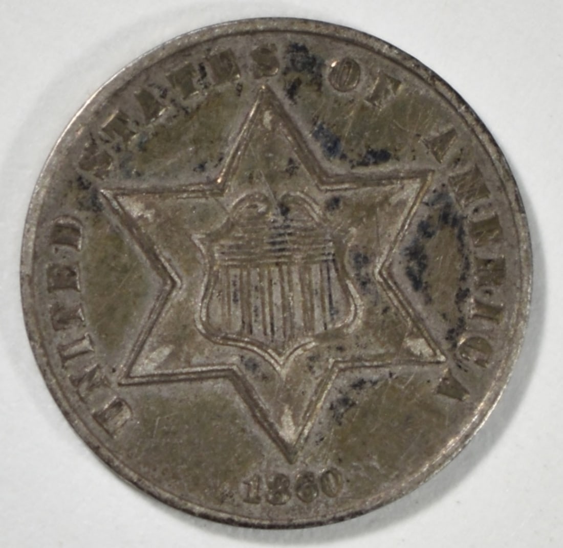 1860 3 Cent Silver (1 of 2)