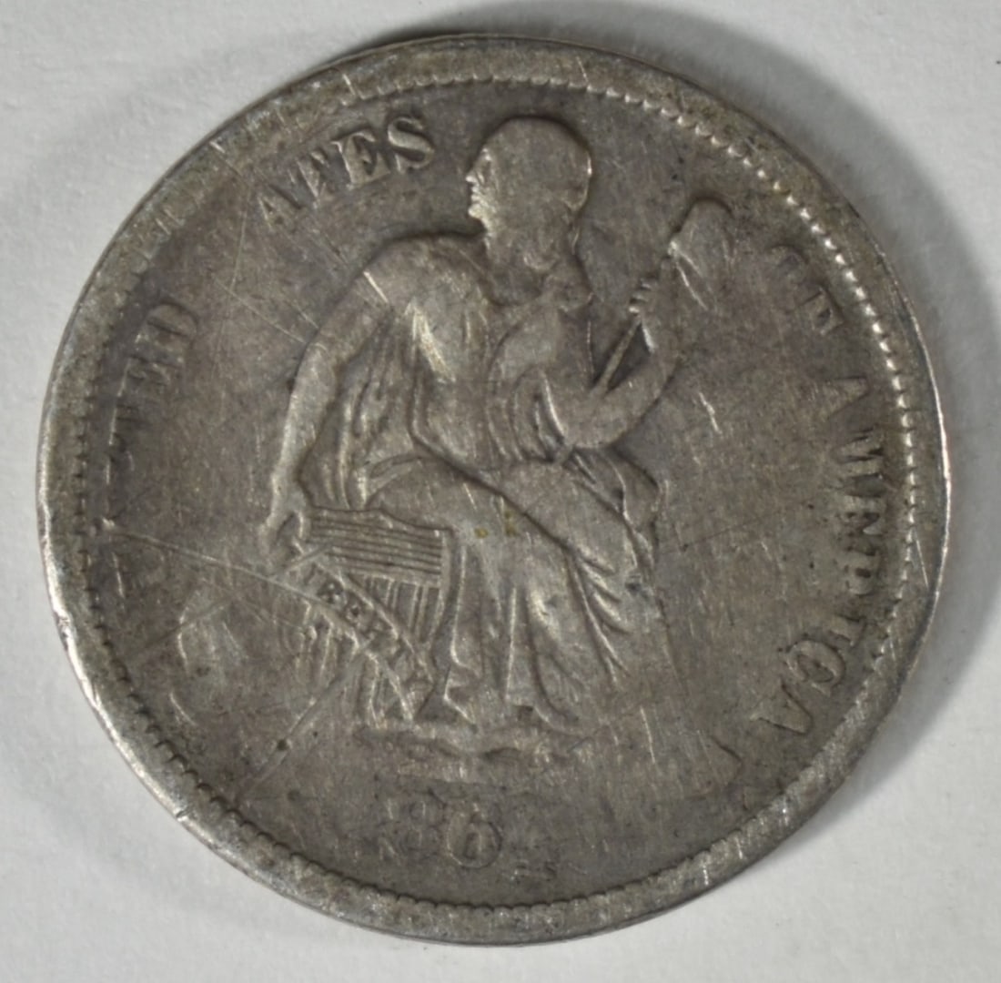 1864-S Seated Dime: Follow us on Facebook, Instagram, X, and TikTok.