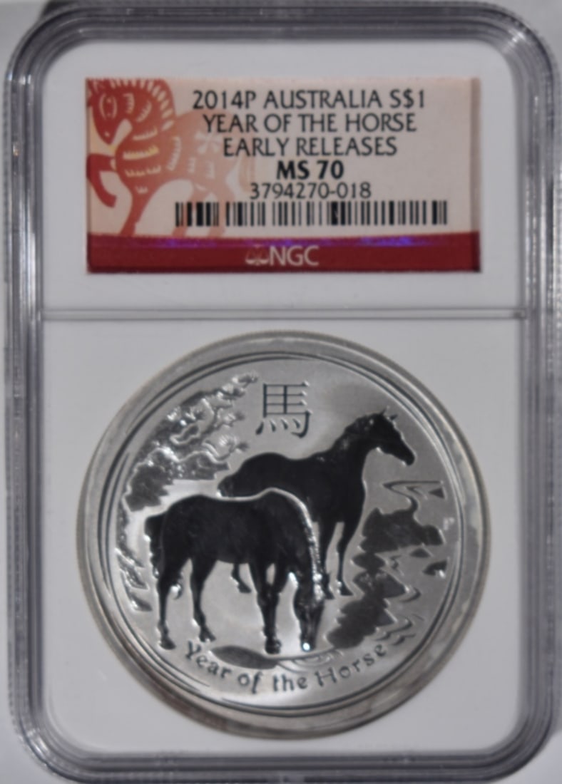 2014-P Silver Year of the Horse, NGC MS-70: Early Release