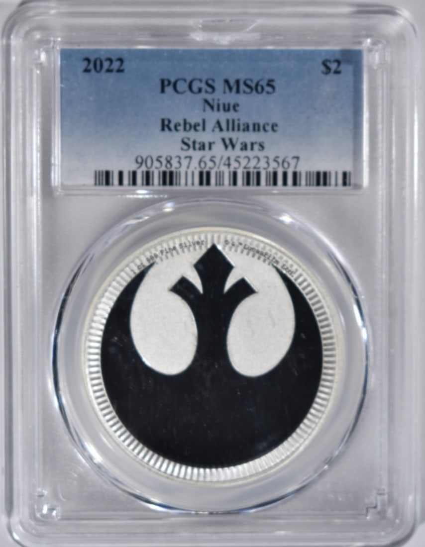 2022 1oz Silver Rebel Alliance, PCGS MS-65: Niue Star Wars