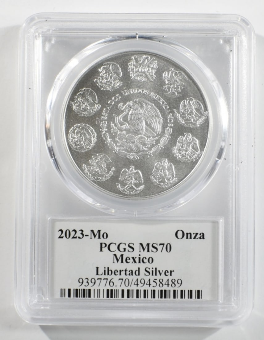 2023-MO Silver Libertad, PCGS MS-70: Bid with Vintage Auctions!