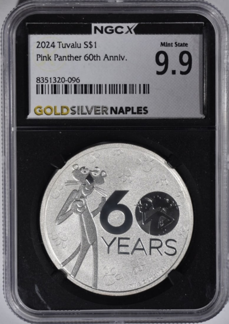 2024 1oz Silver Pink Panther, NGC MS 9.9: 60th Anniversary