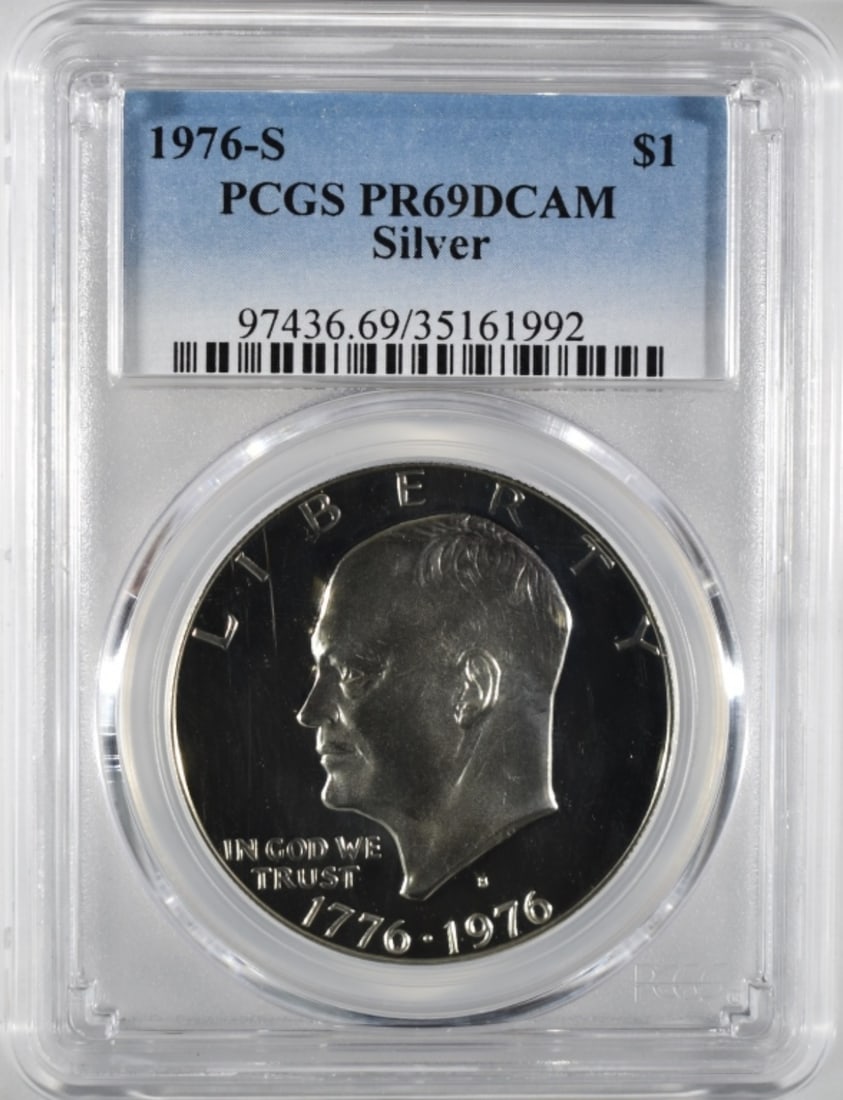 1976-S Silver Ike Dollar, PCGS PR-69 DCAM (1 of 2)