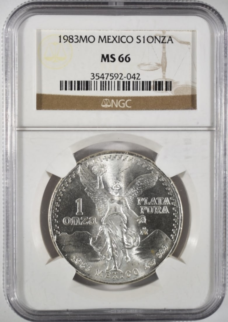 1983 MO Silver 1 Onza, NGC MS-66 (1 of 2)