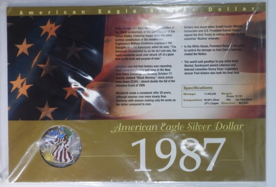 1987 Colorized Am. Silver Eagle (1 of 2)