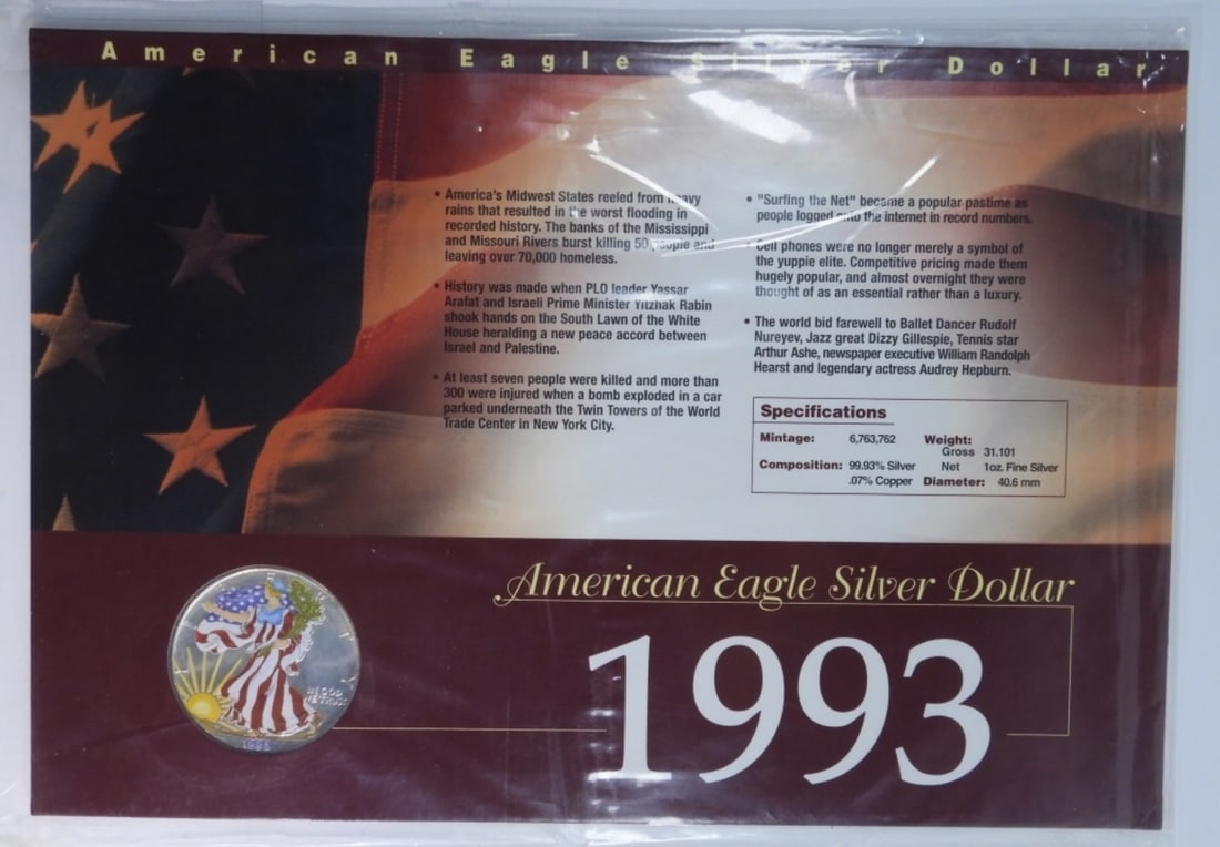 1993 Colorized Am. Silver Eagle: Top-rated online Auction House.