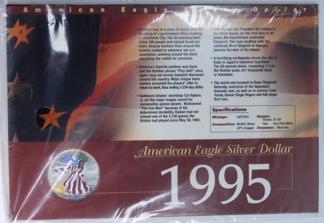 1995 Colorized Am. Silver Eagle (1 of 2)