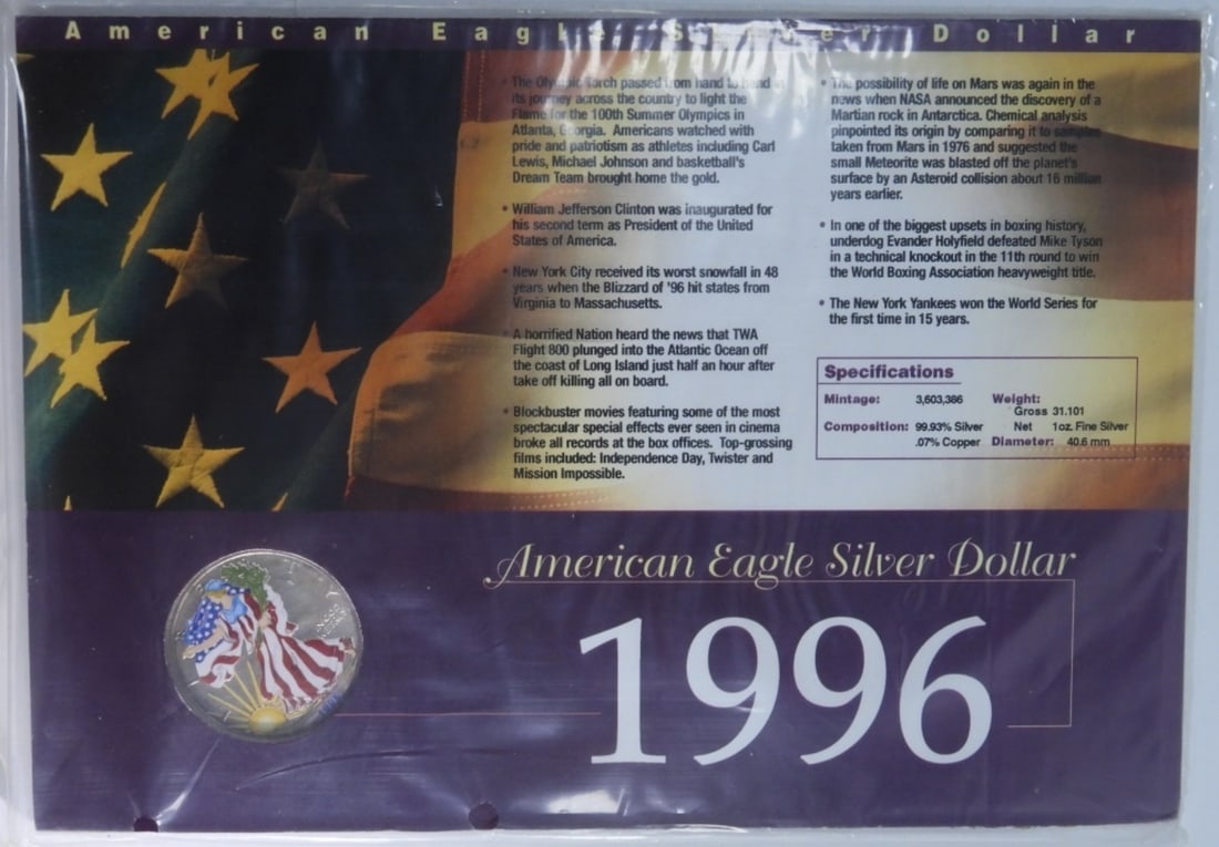 1996 Colorized Am. Silver Eagle (1 of 2)