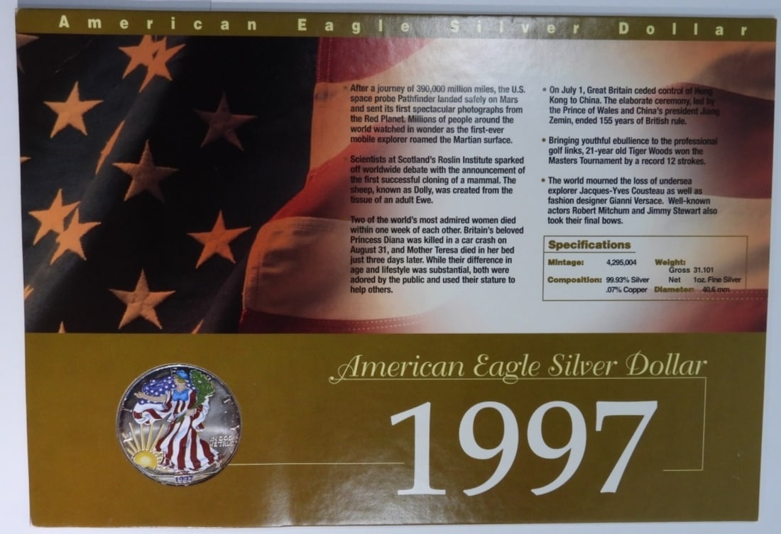 1997 Colorized Am. Silver Eagle (1 of 2)