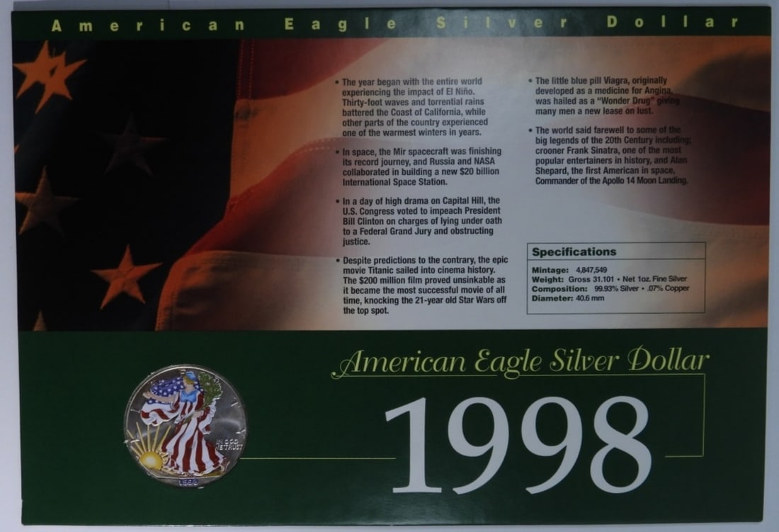 1998 Colorized Am. Silver Eagle: Top-rated online Auction House.