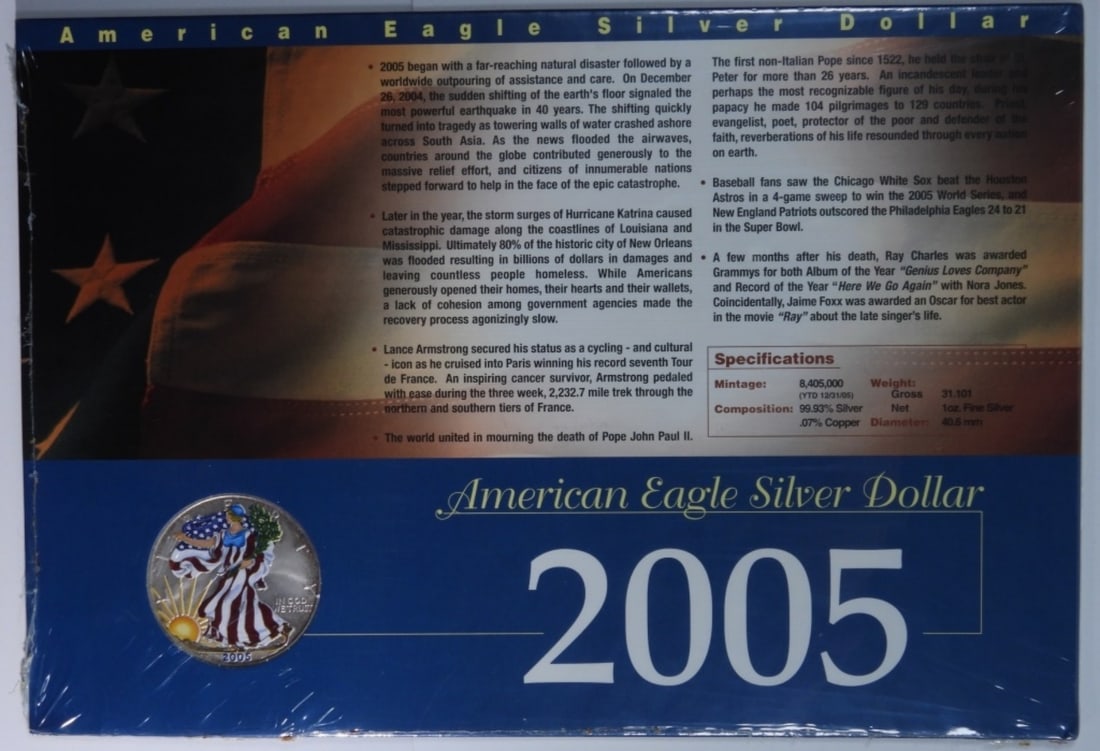 2005 Colorized Am. Silver Eagle (1 of 2)