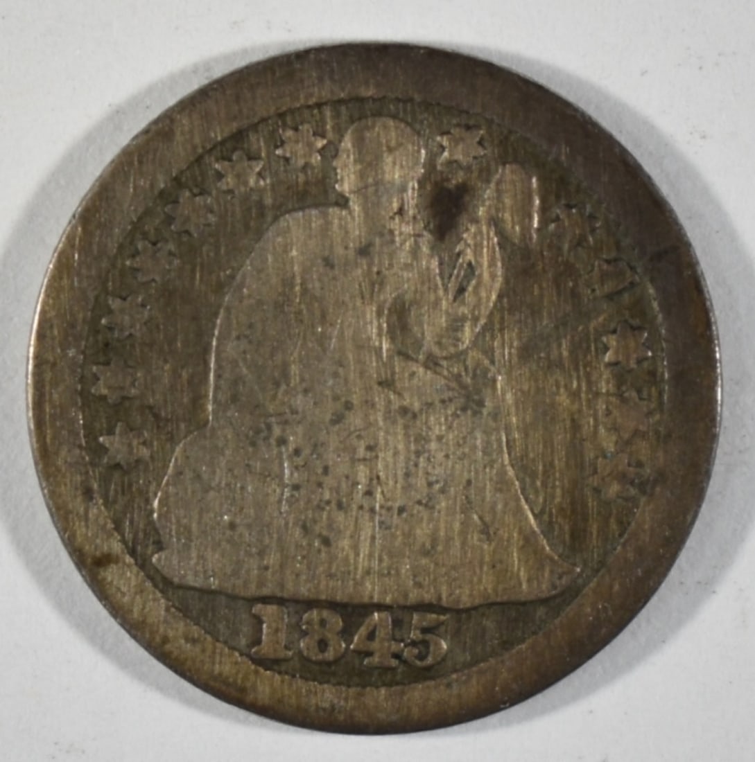 1845-O Seated Dime: Bid live now!