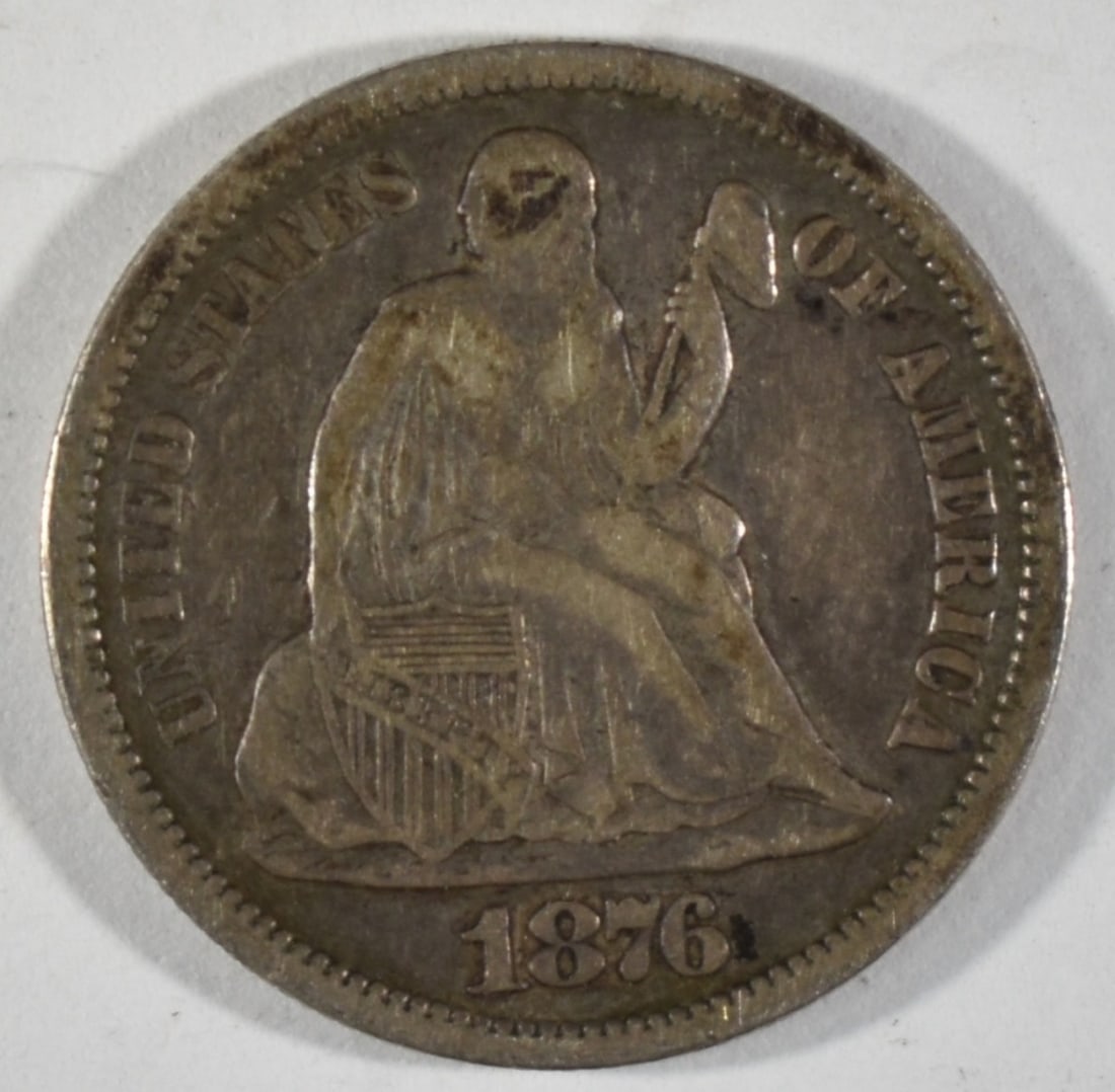 1876-S Seated Dime: Follow us on Facebook, Instagram, X, and TikTok.