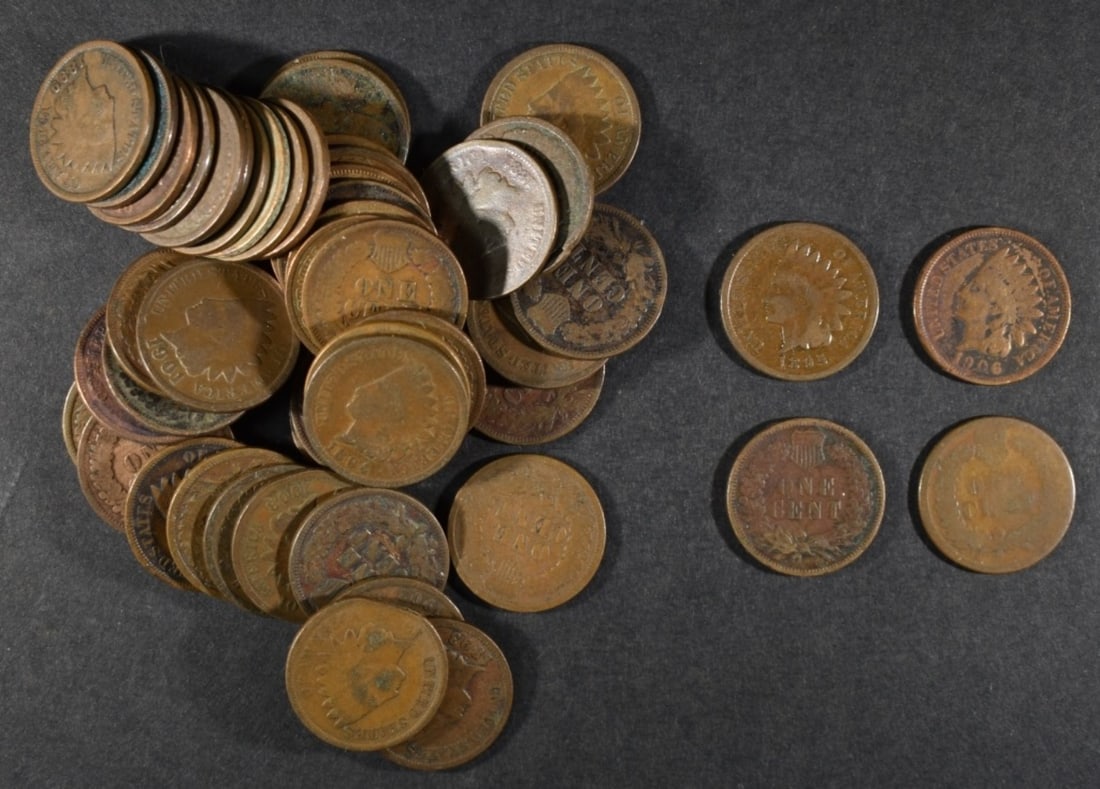 50 INDIAN HEAD CENTS MIXED LOT (1 of 2)