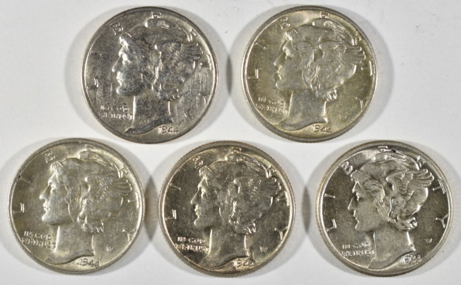 (5) 1944 MERCURY DIMES AU/BU (1 of 2)