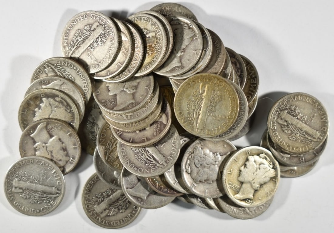 (50) MIXED DATE MERCURY SILVER DIMES (1 of 1)