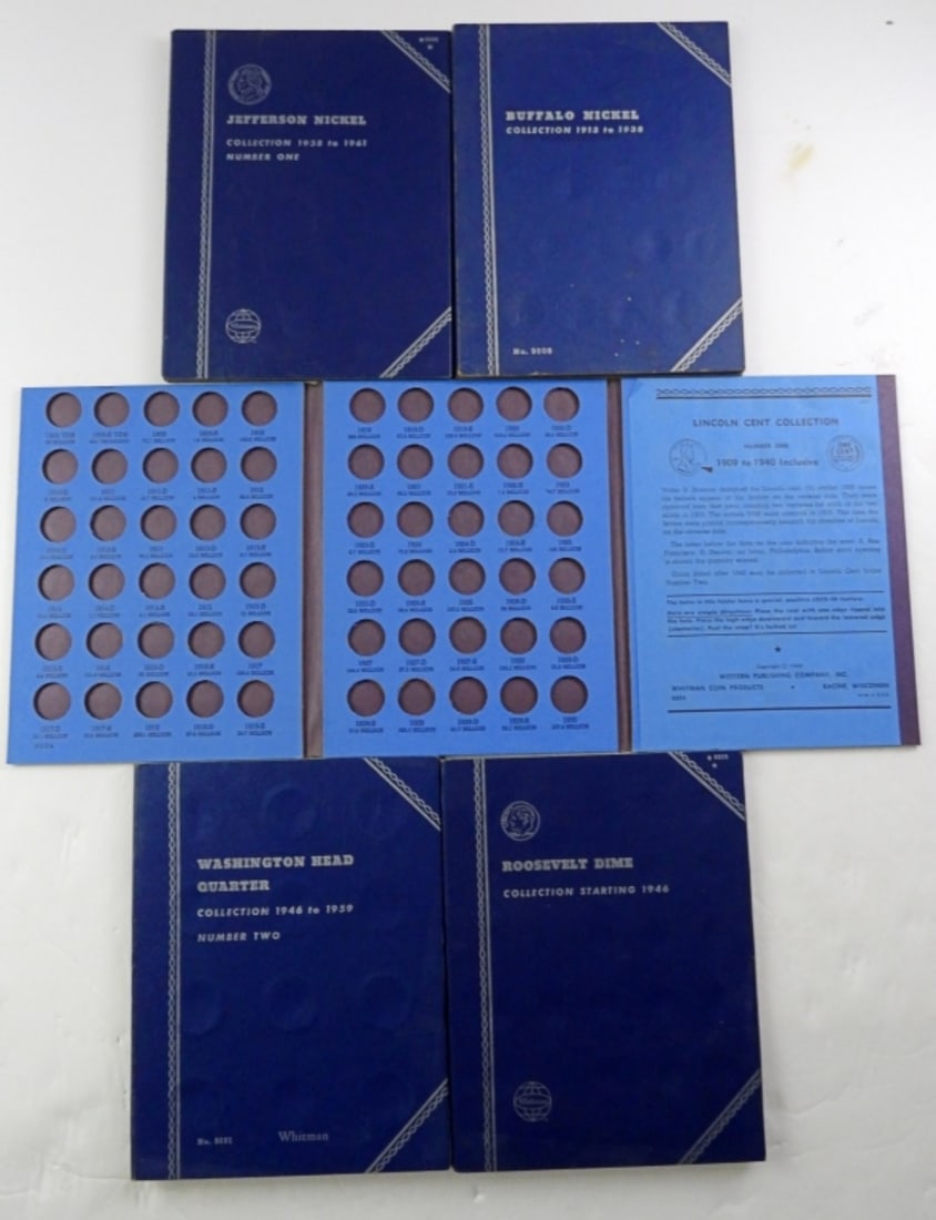 (5) Used, Empty Whitman Coin Albums (1 of 2)