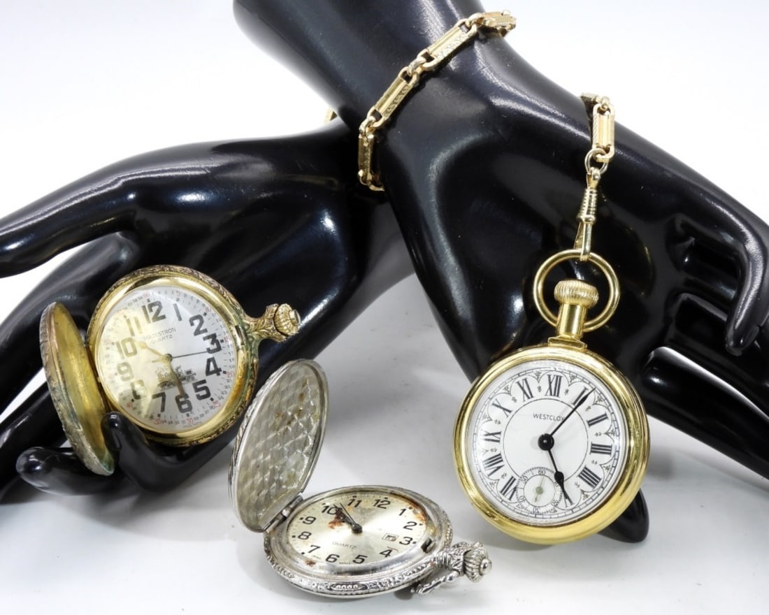 (3) Train Pocket Watches (1 of 4)