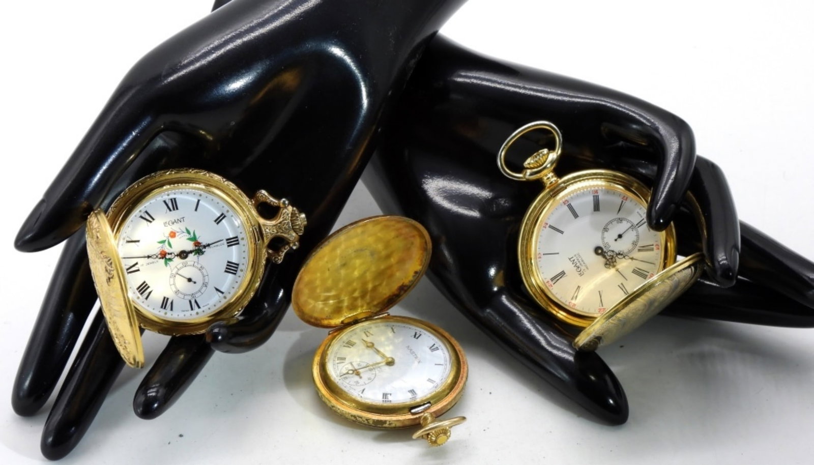 (3) Gold-Tone Pocket Watches Hunter (1 of 2)