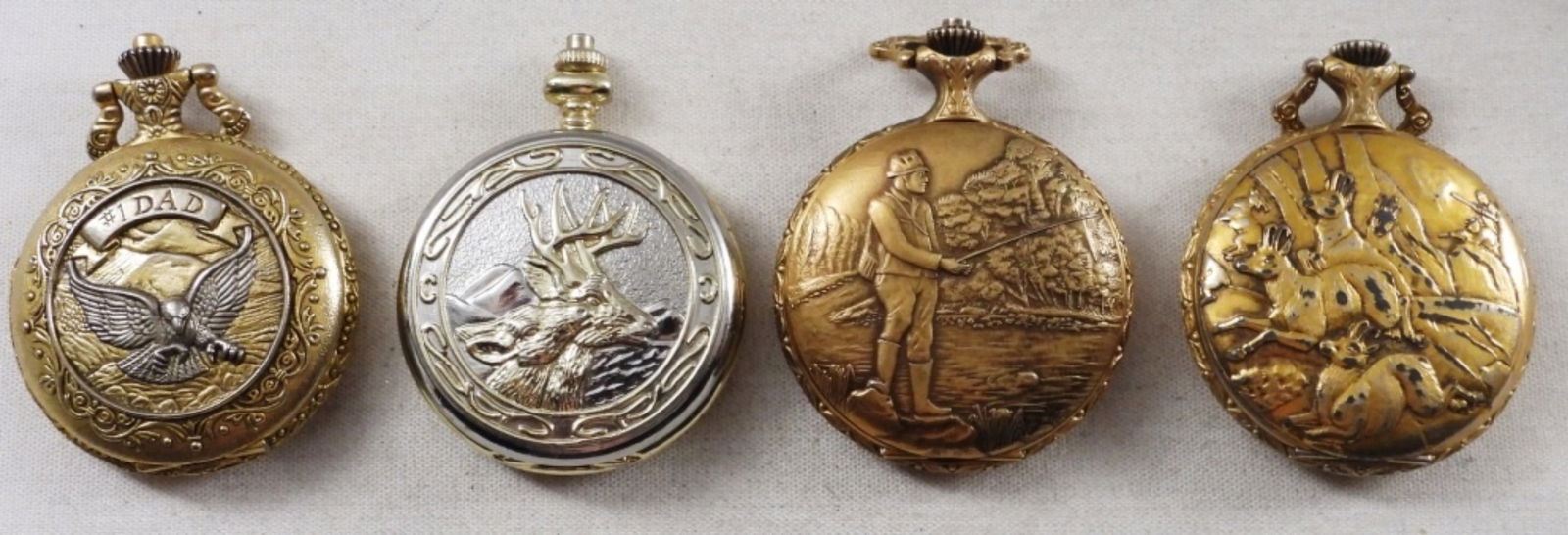 (4) Gold-Tone Ornate Pocket Watches (1 of 4)