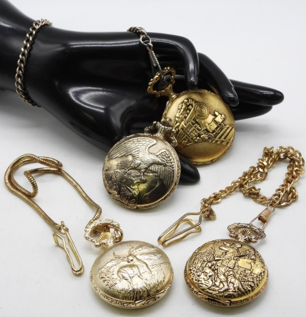 (4) Gold-Tone Pocket Watches (1 of 3)