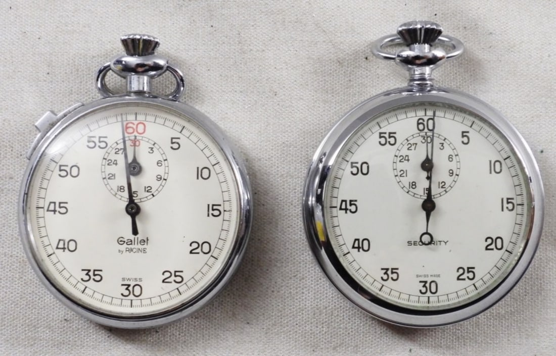 (2) Stopwatches Silver-Tone (1 of 2)