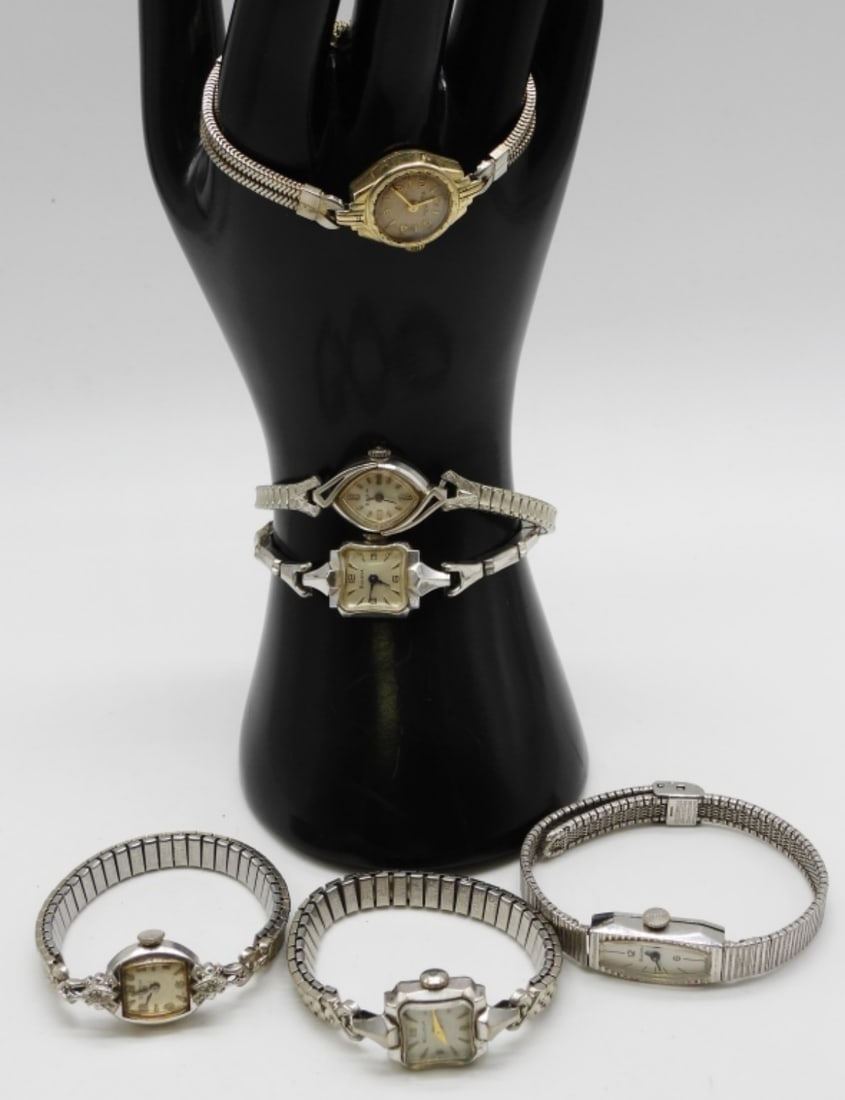 (6) Women's Vintage Bulova Watches: Watches are not verified, authenticated, or tested in running condition unless specified