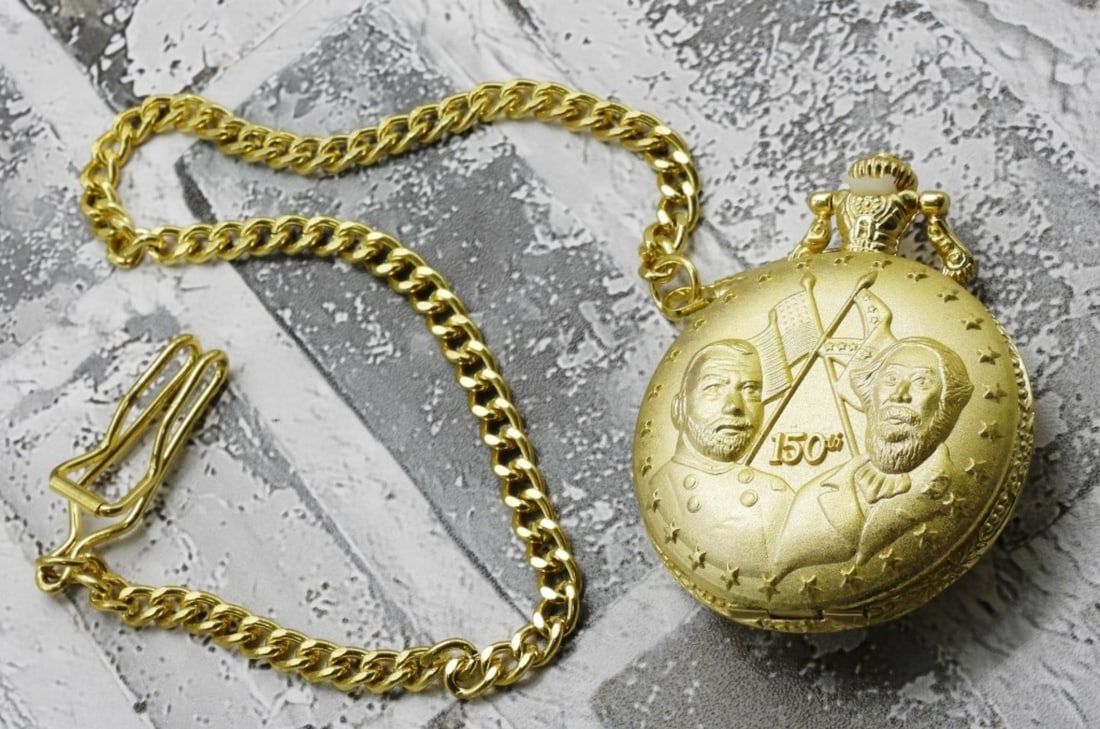 American Sesquicentennial 150th Anniversary: Civil War Gold Tone Pocket Watch. Watches are not verified, authenticated, or tested in running condition unless specified.