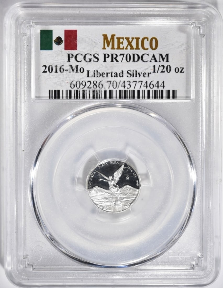 2016 Mo 1/20oz Silver Libertad, PCGS PR-70 DCAM: Top-rated online Auction House.