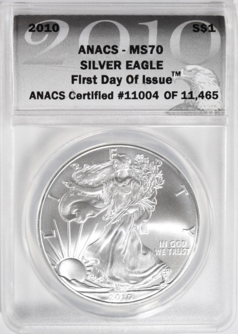 2010 Am. Silver Eagle, ANACS MS-70 (1 of 2)