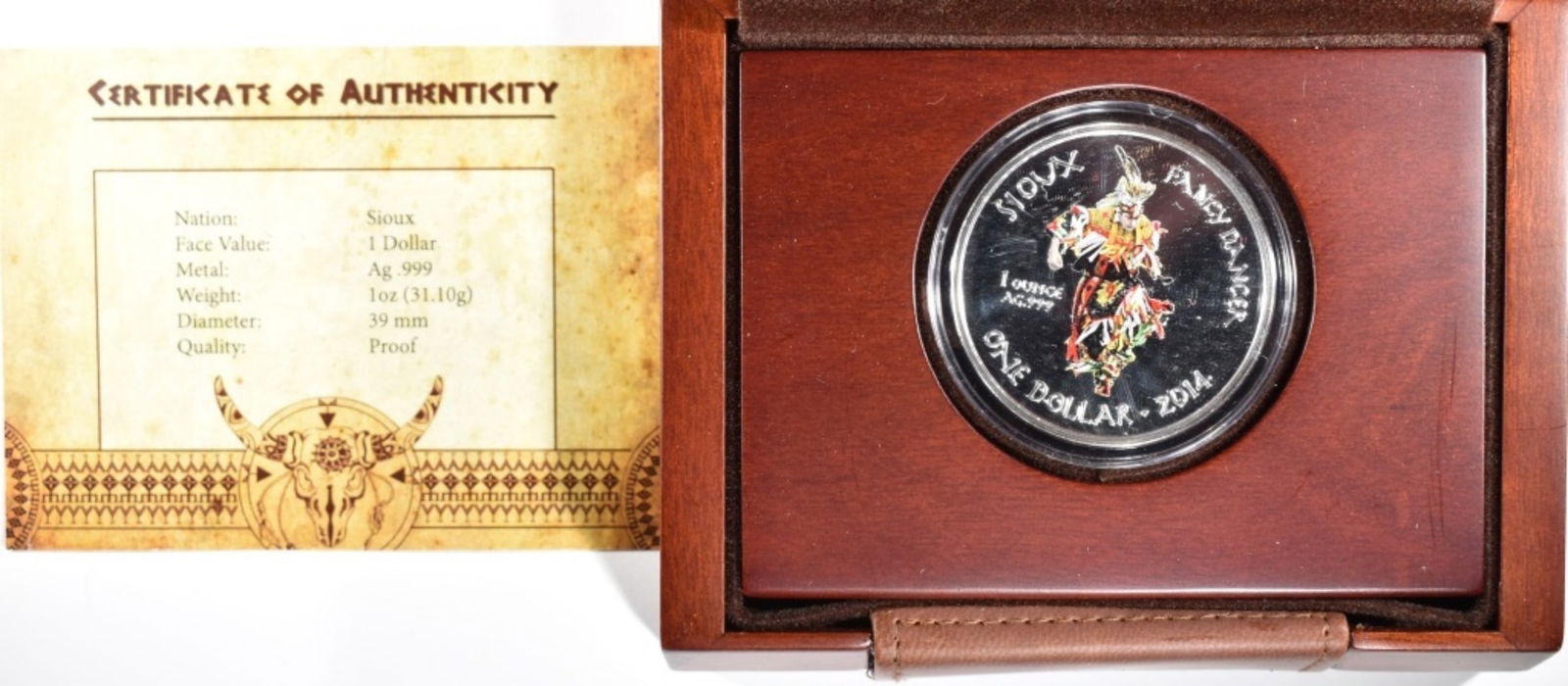 2014 1oz 999 Silver- Sioux "Fancy Dancer": Bid live now!