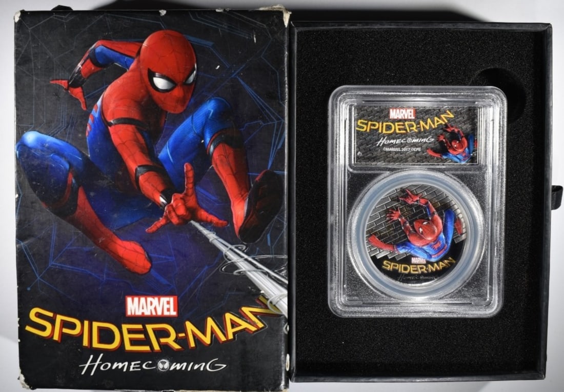 1oz Spiderman Silver Round- Homecoming: Limited Edition Black Proof in box