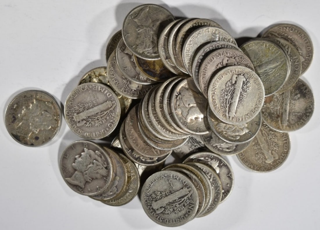 (50) Mixed Date Silver Mercury Dimes (1 of 1)