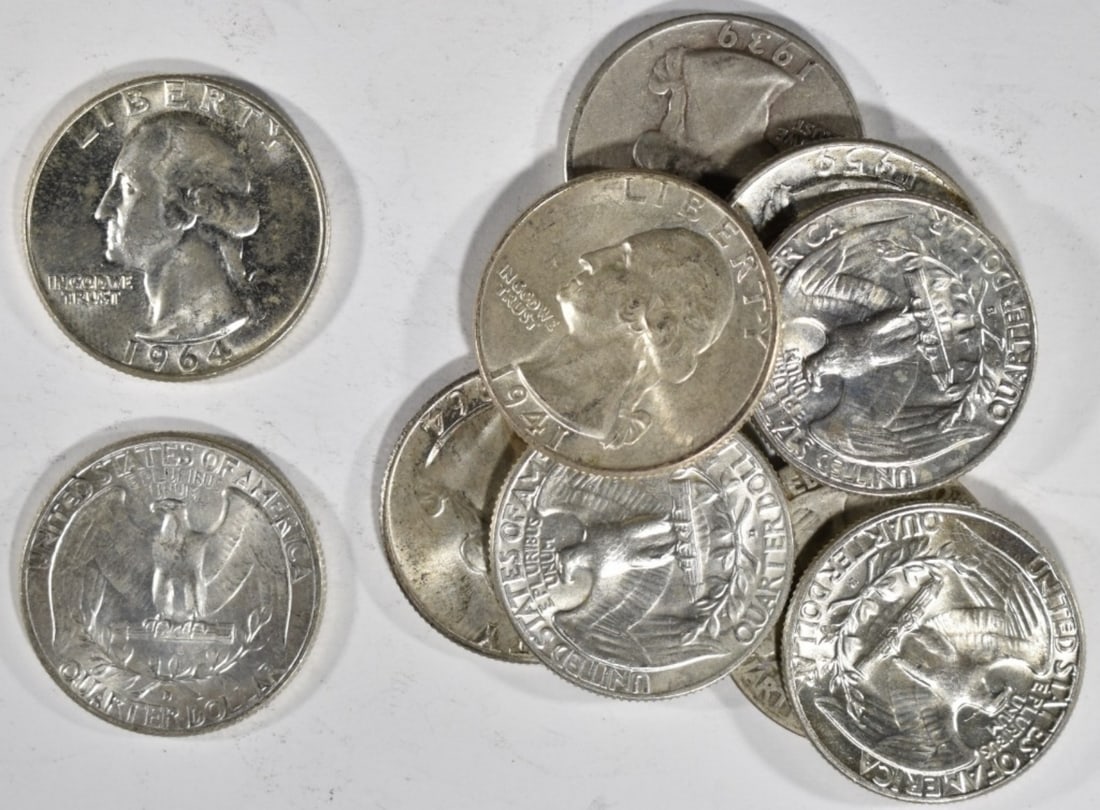 (10) 90% Silver Washington Quarters (1 of 1)